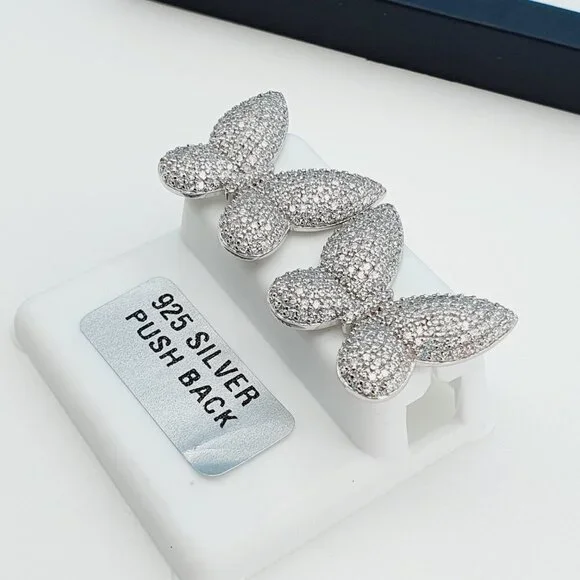 925 Sterling Silver Cubic Zircon Earrings, UU1P7A7113